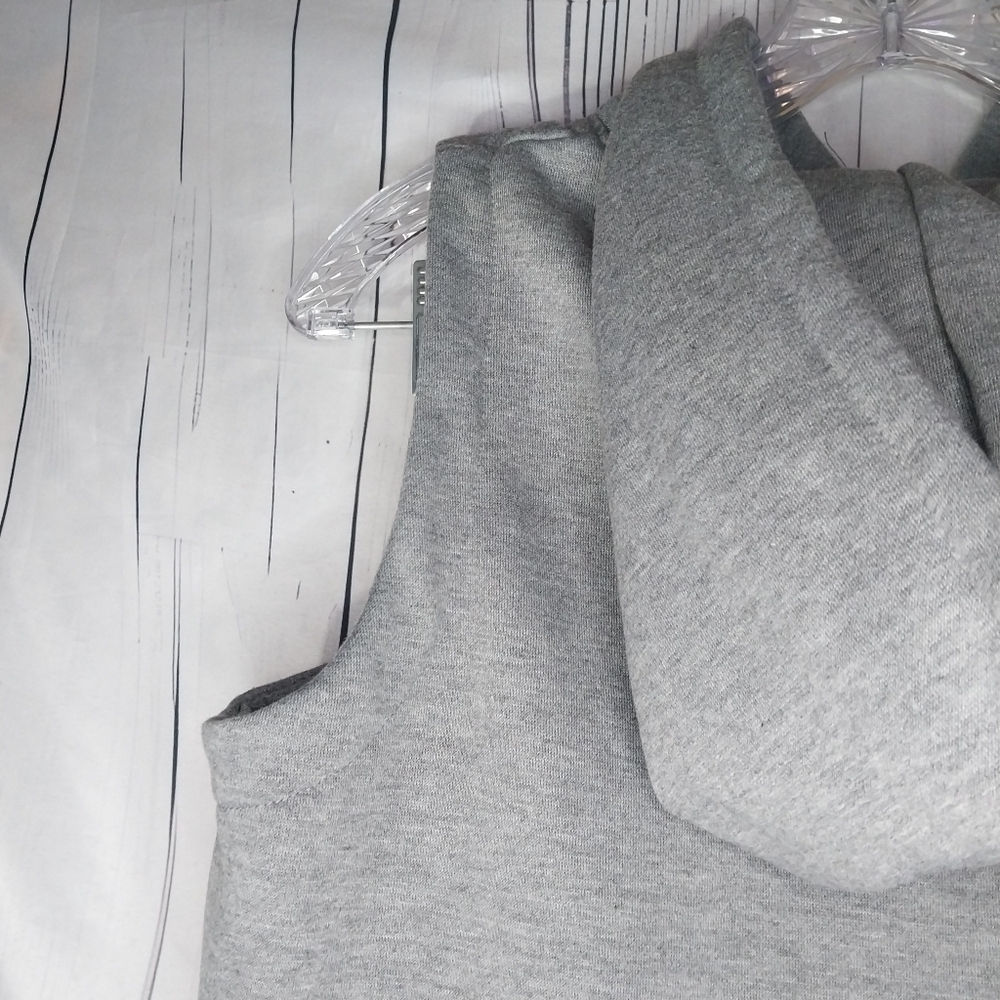 Zaful Gray Button-Up Hooded Vest Size 6 - Picture 11 of 15